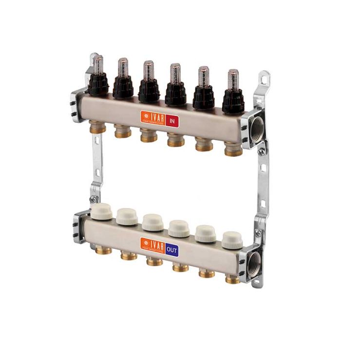 St. Manifold, 1″, EK + Black Flowmeter Caps